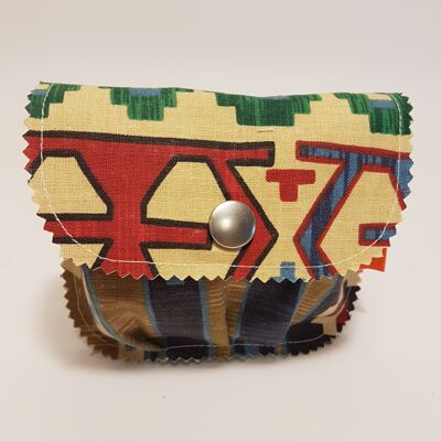 ZERO-WASTE: SOAP POUCH / CASE (or solid accessories) WATERPROOF IN RECYCLED TARP - Tribal - Ethnic