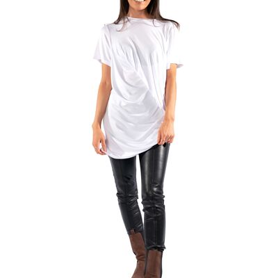 Robe T-shirt Torsadée - Blanc
