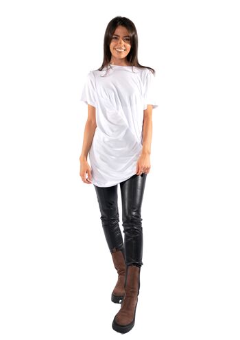 Robe T-shirt Torsadée - Blanc 1