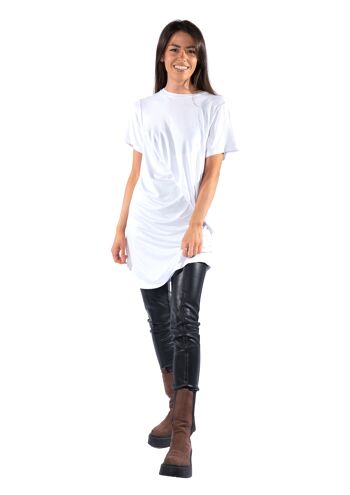 Robe T-shirt Torsadée - Blanc 2