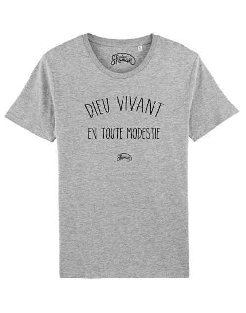 DIEU VIVANT - Tee-shirt gris chiné