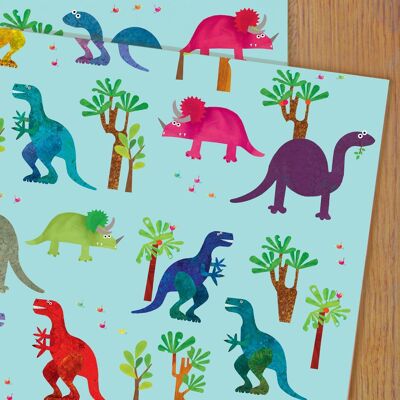WP45 Geschenkpapier mit Dinosauriern