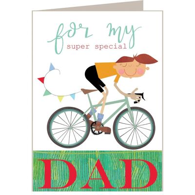 BY11 Tarjeta de felicitación para papá en bicicleta