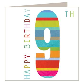 NO09 Carte d'anniversaire scintillante pour 9e anniversaire 1