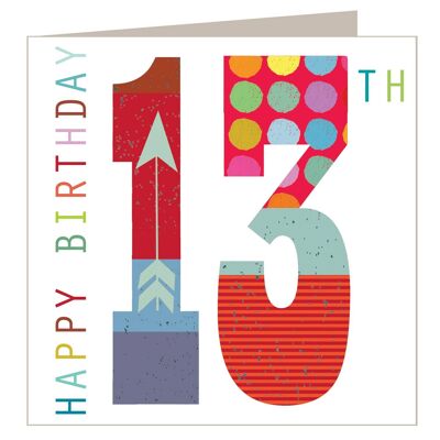 NO13 Sparkly 13th Birthday Card