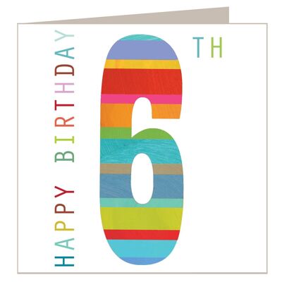 NO06 Carte d'anniversaire scintillante pour 6ème anniversaire