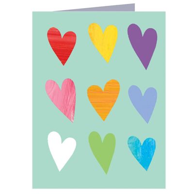 Tarjeta Mini Corazones de Colores WTW32