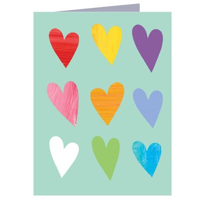 WTW32 Mini Coloured Hearts Card
