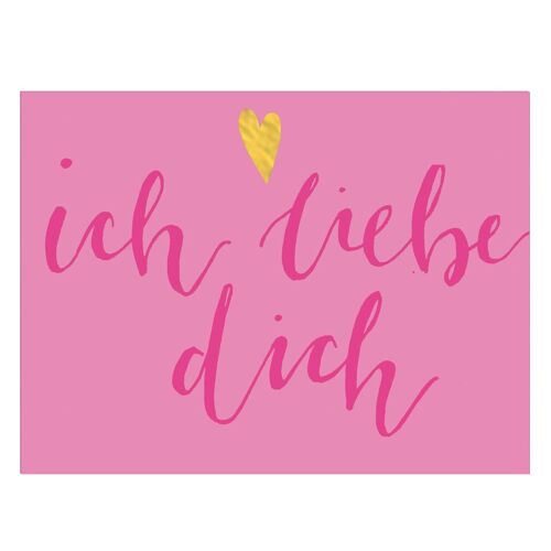 KBW27 Ich Liebe Dich Mini Card with Gold Foiling