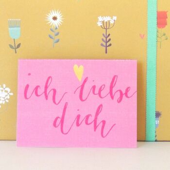 KBW27 Ich Liebe Dich Mini Carte avec Foil Or 2