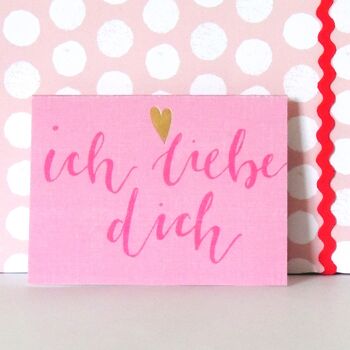 KBW27 Ich Liebe Dich Mini Carte avec Foil Or 4