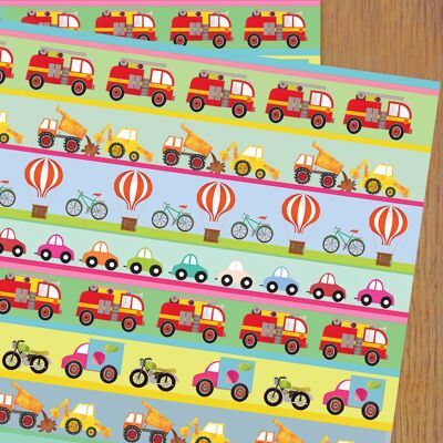 WP23 Transport Gift Wrapping Paper