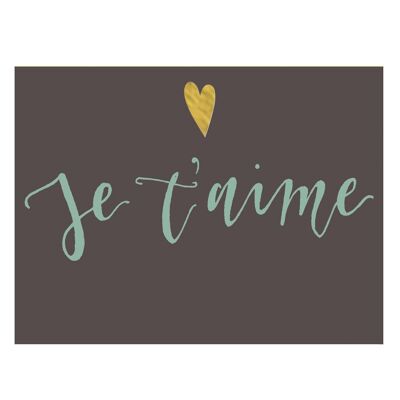 KBW16 Je T'aime Mini Card con lamina d'oro