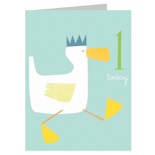 AW01 Mini Duckling 1st Birthday Card