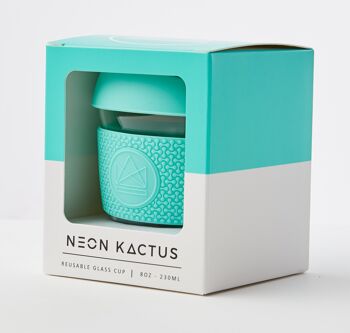Tasses à café en verre réutilisables Neon Kactus 8oz - Free Spirit 4