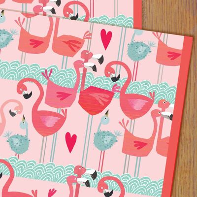 Papier d'emballage cadeau WP68 Flamingo