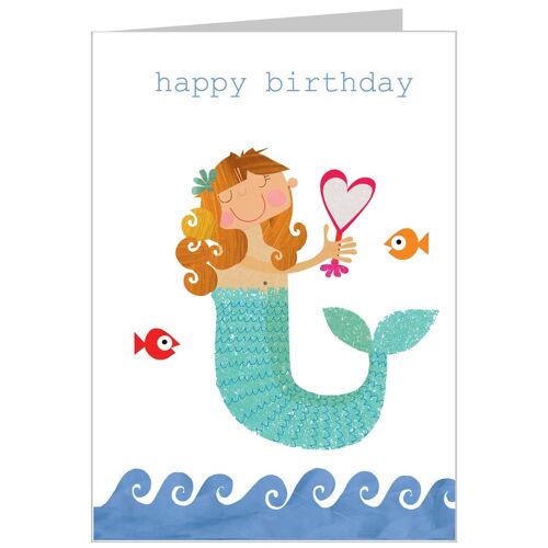 TB04 Mermaid Happy Birthday Card