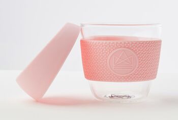 Tasses à café en verre réutilisables Neon Kactus 8oz - Flamant rose 3