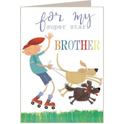 BY04 Dog Walking Brother Card