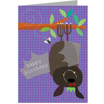 Carte d'anniversaire de chauve-souris ZOS18 1