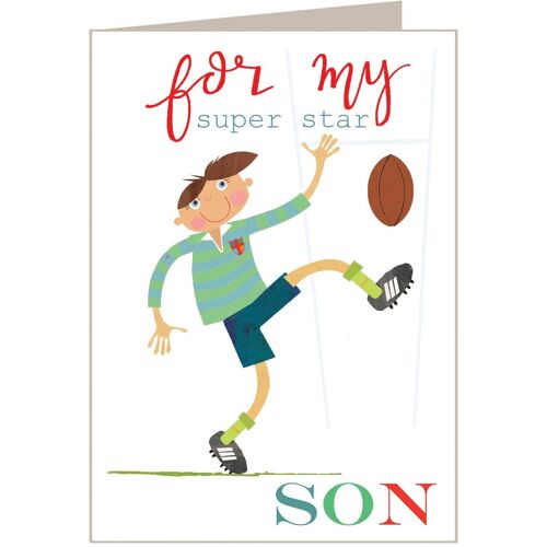 BY09 Rugby Son Greetings Card