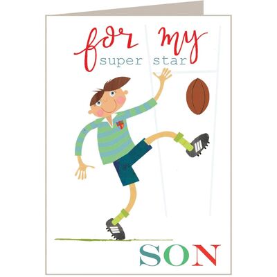 BY09 Rugby Son Greetings Card