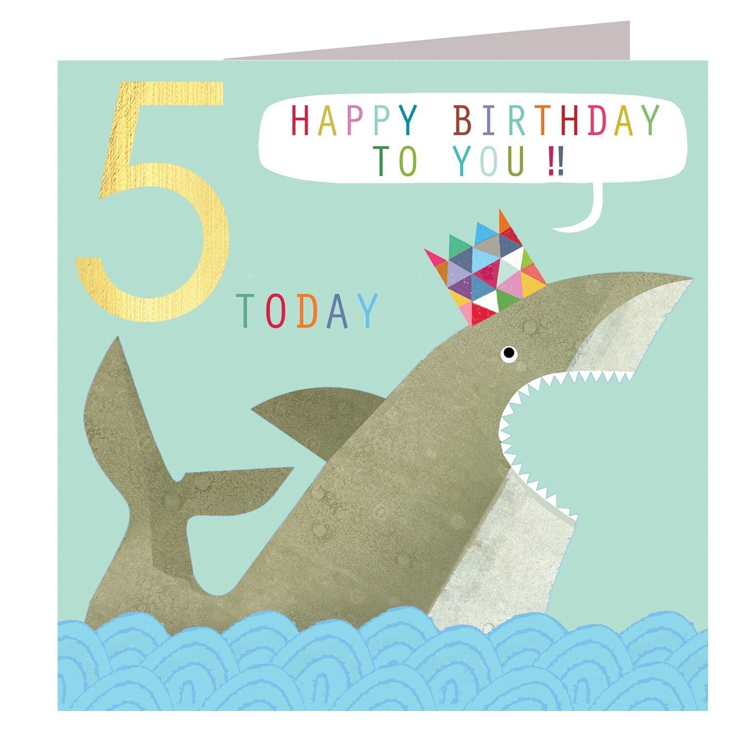 Carte de 5e anniversaire de requin déjoué en cuivre CP05