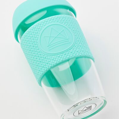 Tazas de café de vidrio reutilizables Neon Kactus 16 oz - Free Spirit
