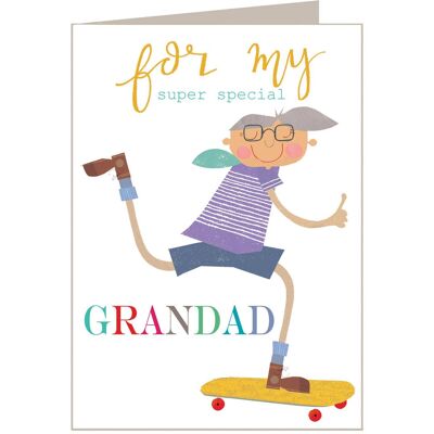 BY15 Skateboarding Grandad Greetings Card