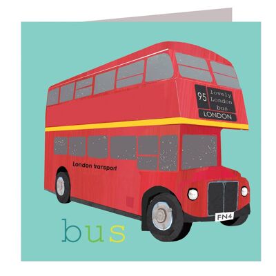 FN02 Grußkarte mit Londoner Bus
