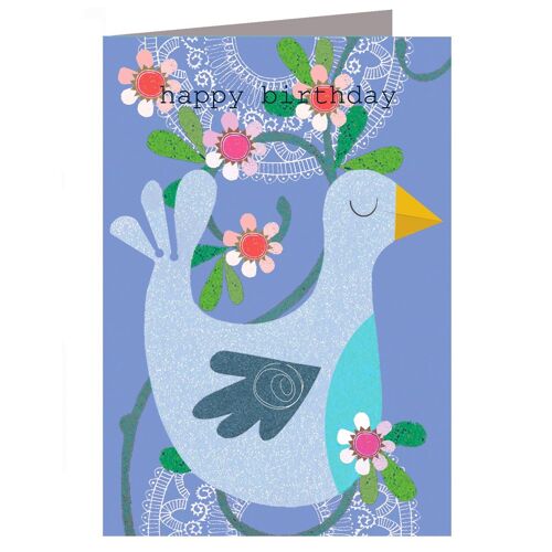 ZAS06 Bird Birthday Card