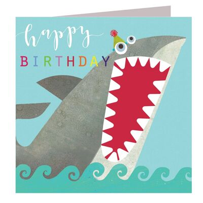 Carte d'anniversaire requin découpée au laser MY03