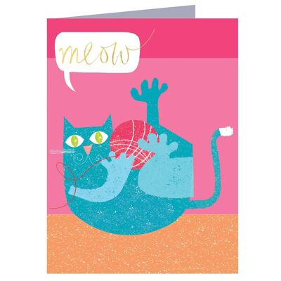 TW21 Mini Meow Cat Card with Gold Foiling