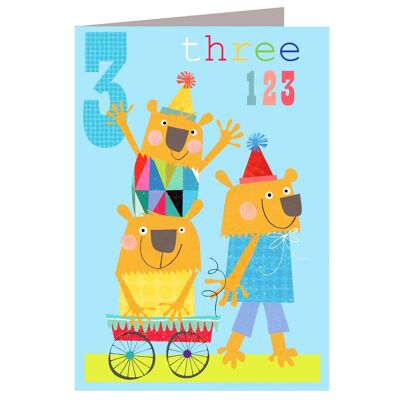 MM03 Three Bears 3rd Birthday Card