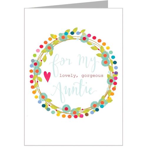 FF01 Auntie Card with Silver Foiling