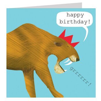 Carte d'anniversaire de tigre de dent de sabre DN07 1