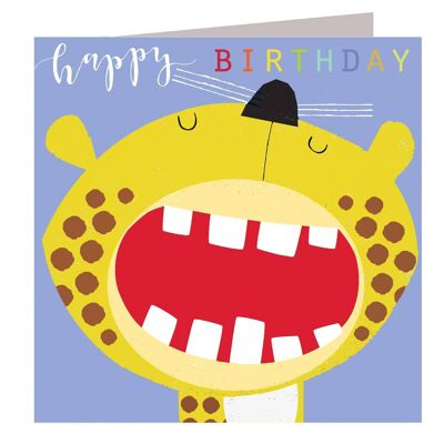 Tarjeta de cumpleaños de guepardo cortada con láser MY14