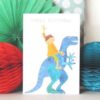 Carte de joyeux anniversaire dinosaure TB02 3