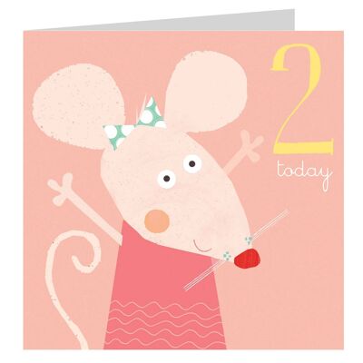 Tarjeta de segundo cumpleaños del ratón AC08