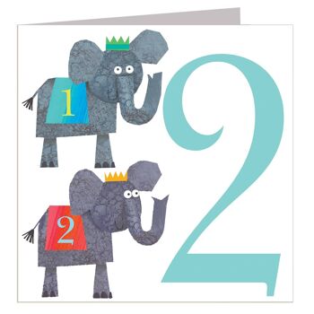 Carte d'anniversaire Z2 deux éléphants 1