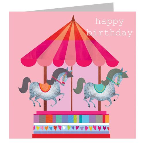 GL14 Merry-go-round Birthday Card