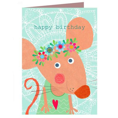 Carte d'anniversaire de souris ZAS17