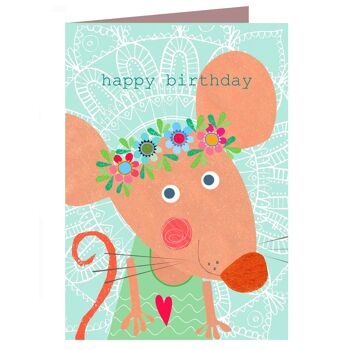 Carte d'anniversaire de souris ZAS17 1