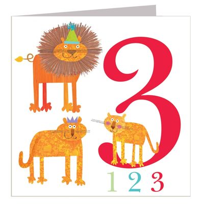 Z3 Three Lions Birthday Card