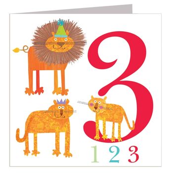 Carte d'anniversaire Z3 Trois Lions 1