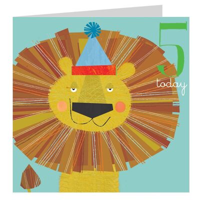 AC05 Lion 5th Birthday Card