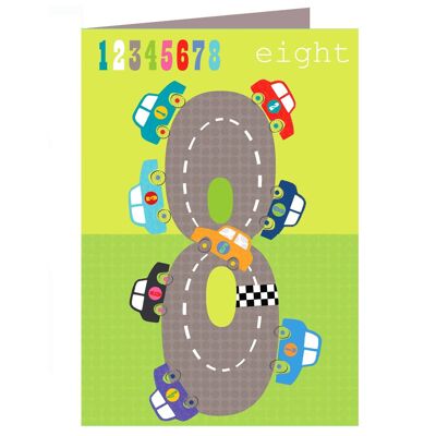 Carte d'anniversaire MM08 Eight Cars 8e