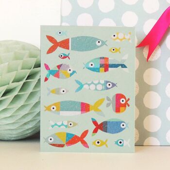 TW04 Mini carte de vœux poisson 6