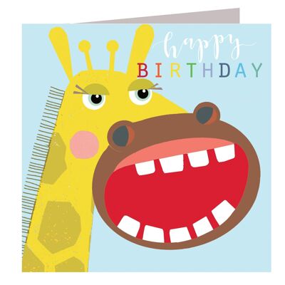 Biglietto d'auguri con giraffa tagliata al laser MY13
