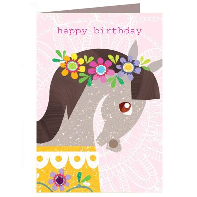 ZAS13 Horse Birthday Card